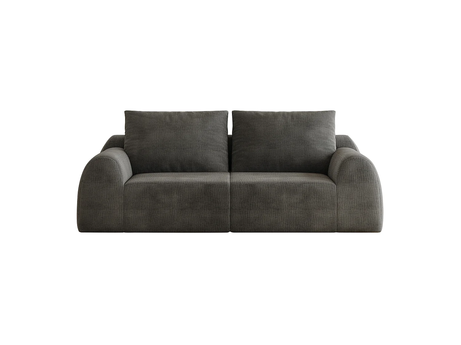 Canapé modulable 2 places en chenille - Sans montage - Gris foncé
