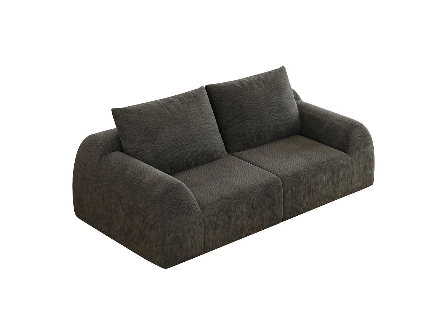 Canapé modulable 2 places en chenille - Sans montage - Gris foncé