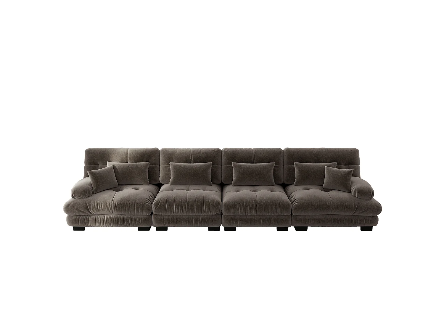 Canapé modulable 4 places 406 cm en chenille - Assise profonde - Marron