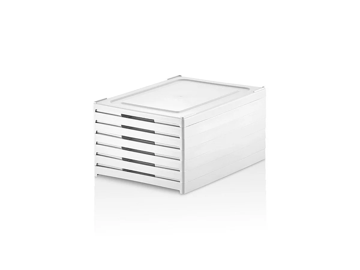 White 6-Level Shoe Cabinet H105 cm - MIRA