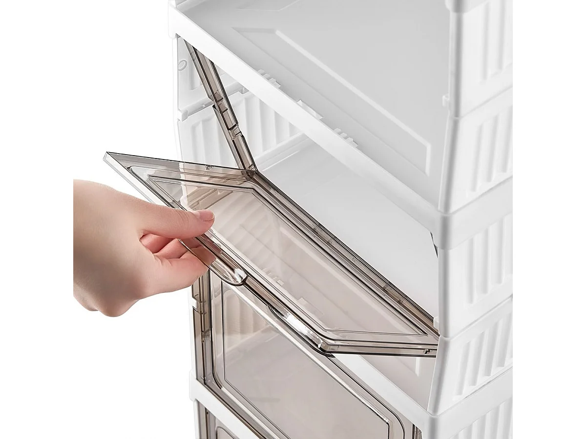 White 6-Level Shoe Cabinet H105 cm - MIRA