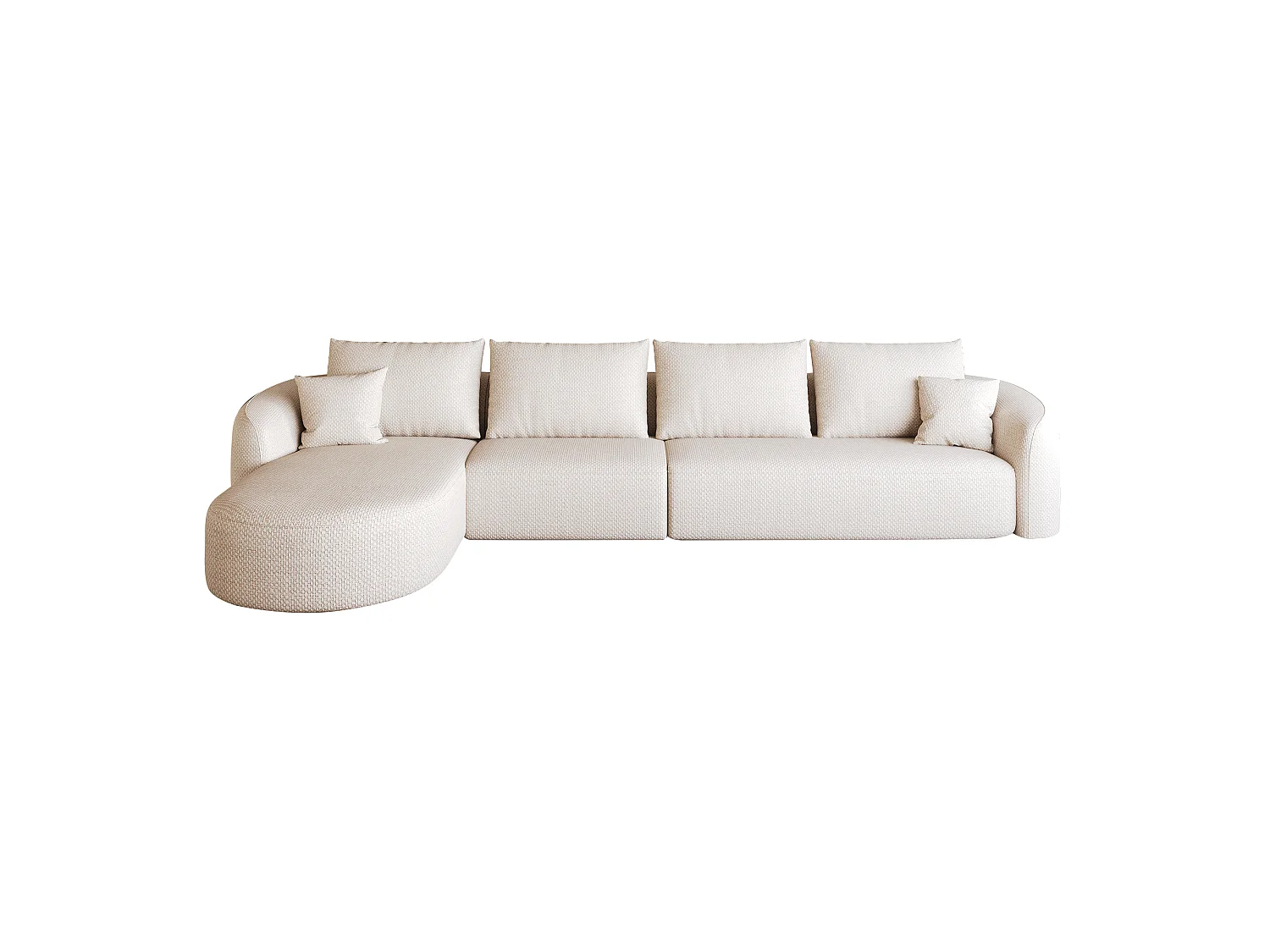 Canapé d'angle modulable 4 places 336 cm en chenille - Blanc