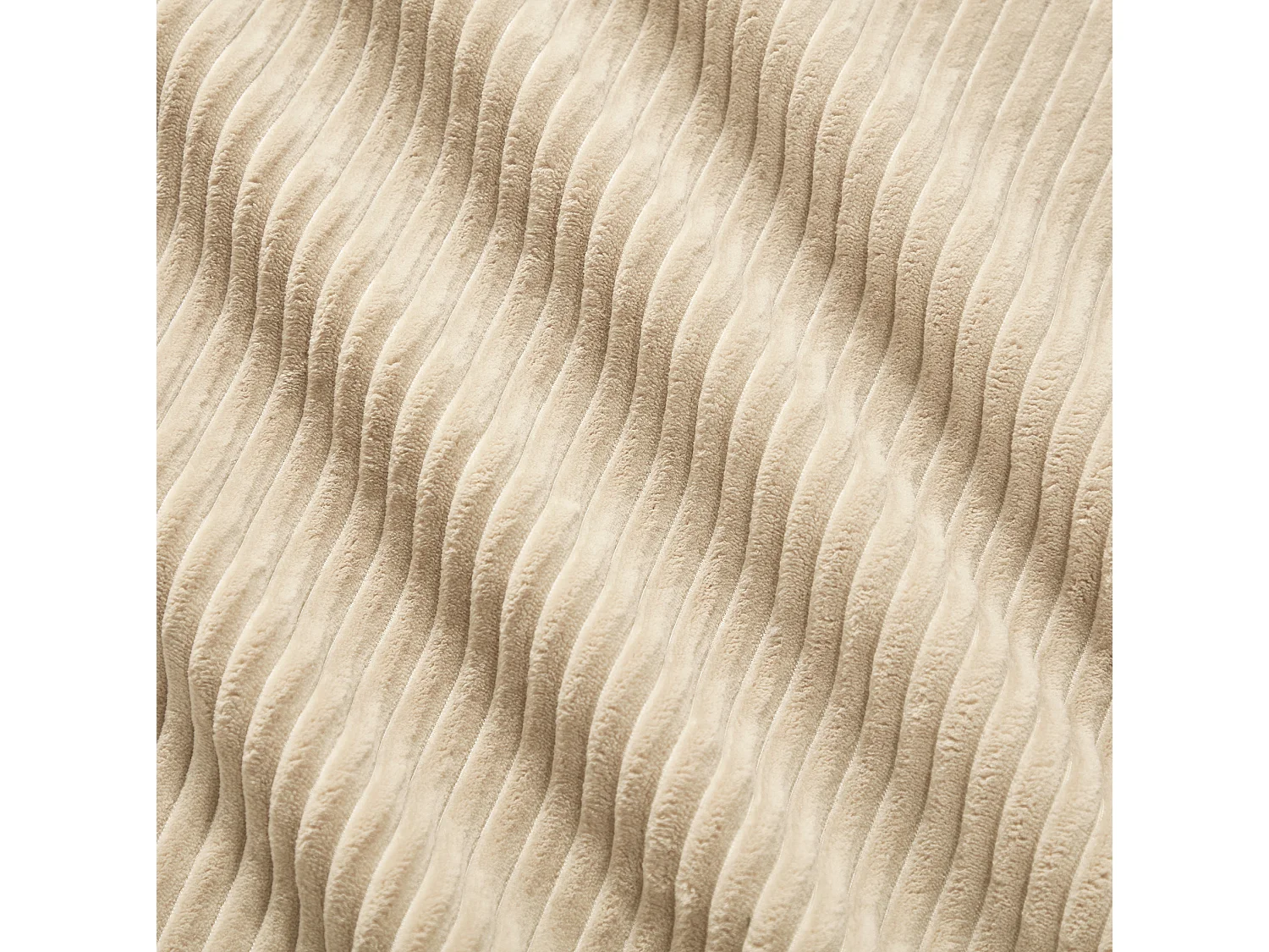 Canapé modulable 2 places en velours côtelé à assise profonde - Beige