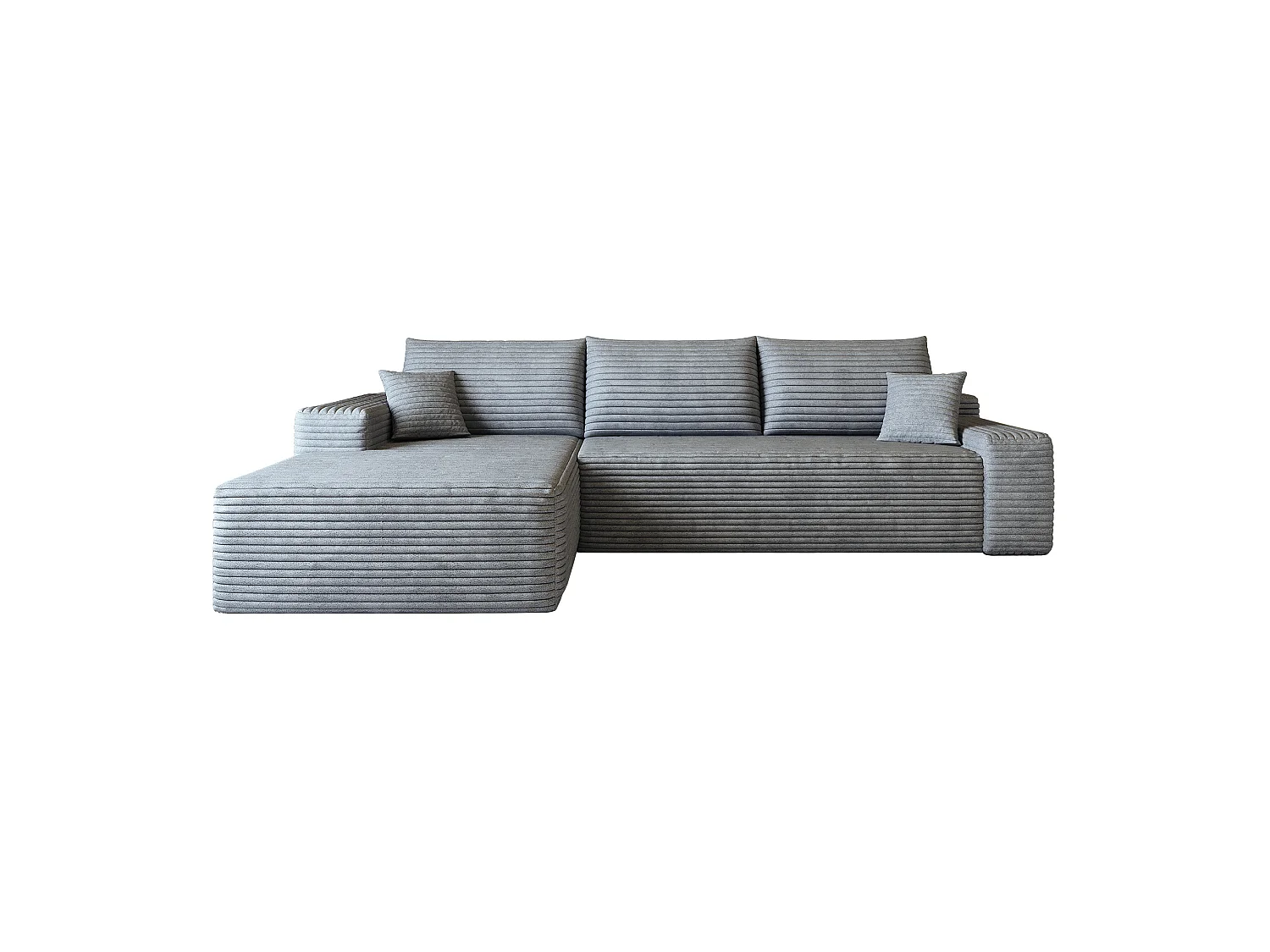 Canapé d'angle modulable 3 places 270 cm avec méridienne à gauche - Gris