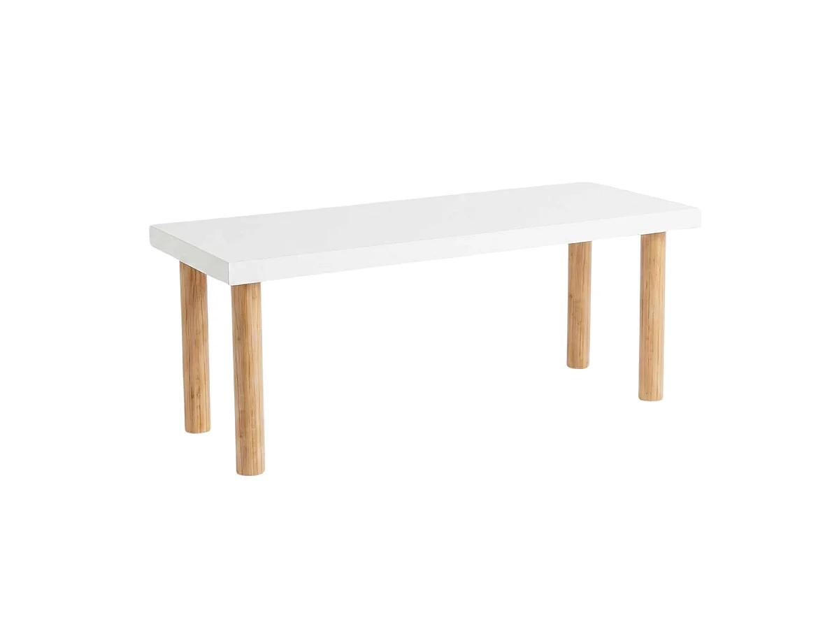 Etagère à poser décor blanc et bois H15 cm - ELARA