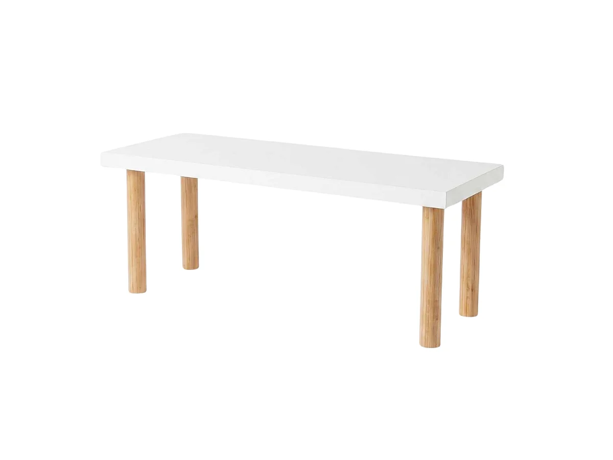 Etagère à poser décor blanc et bois H15 cm - ELARA