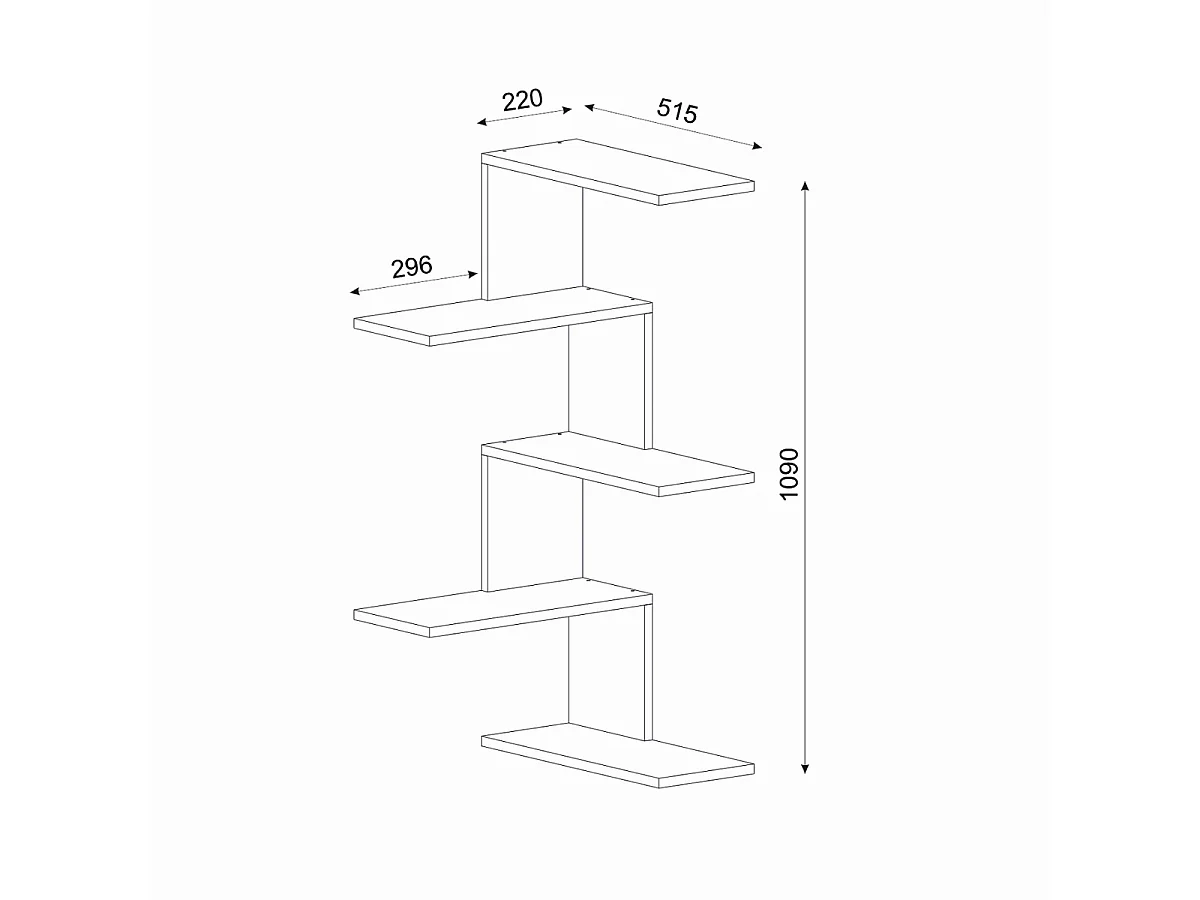 Modern 5-Level Wall Shelf H109 cm - Various Colors - Design Style