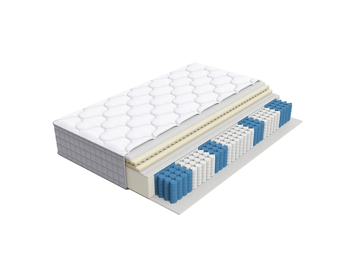 Colchón de muelles 140x190 cm - 25 cm de grosor - Firmeza H3 - Muelles ensacados individualmente - Ergonómico - Blanco