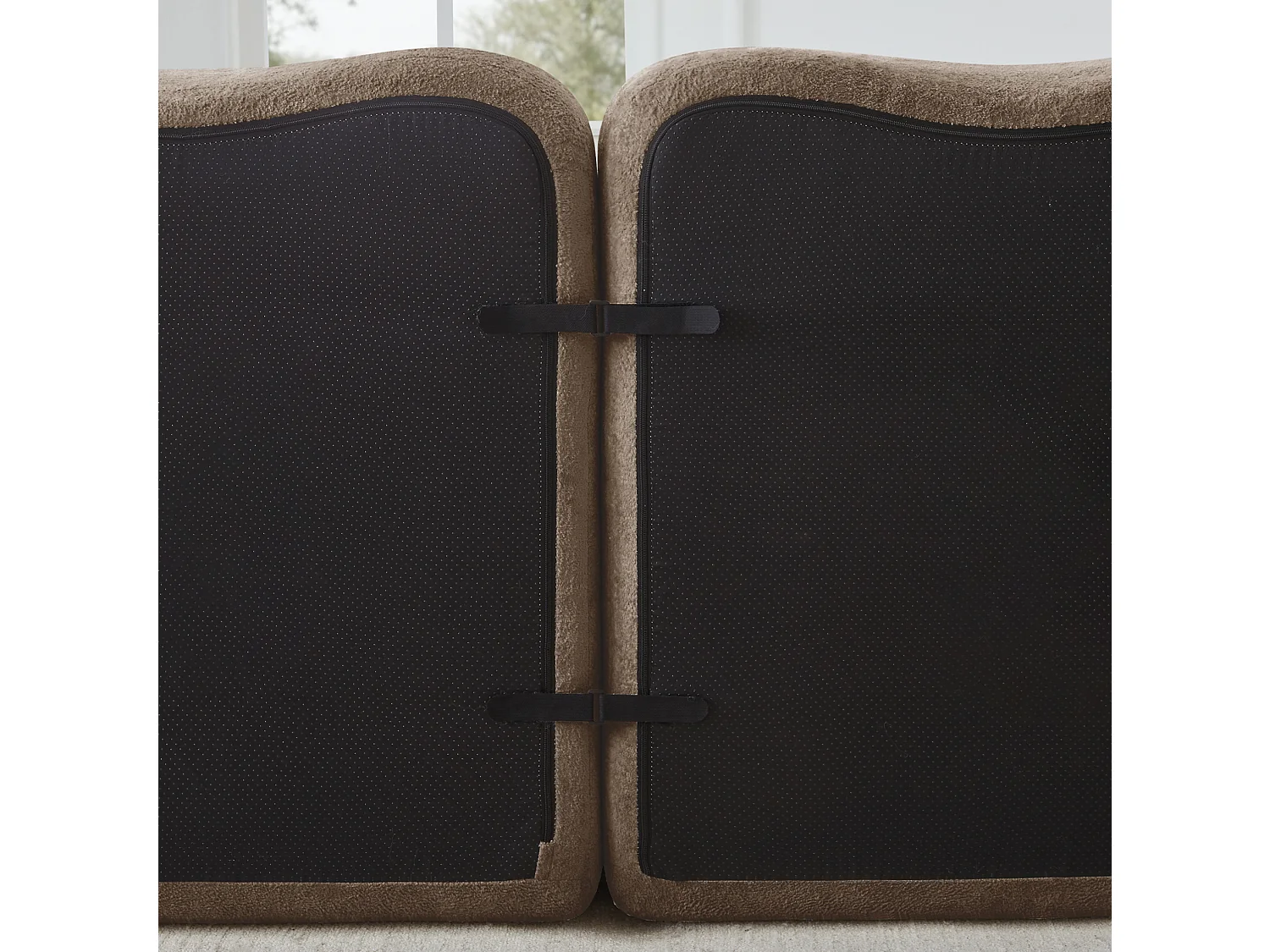 Canapé modulable 4 places 384 cm en velours - Marron