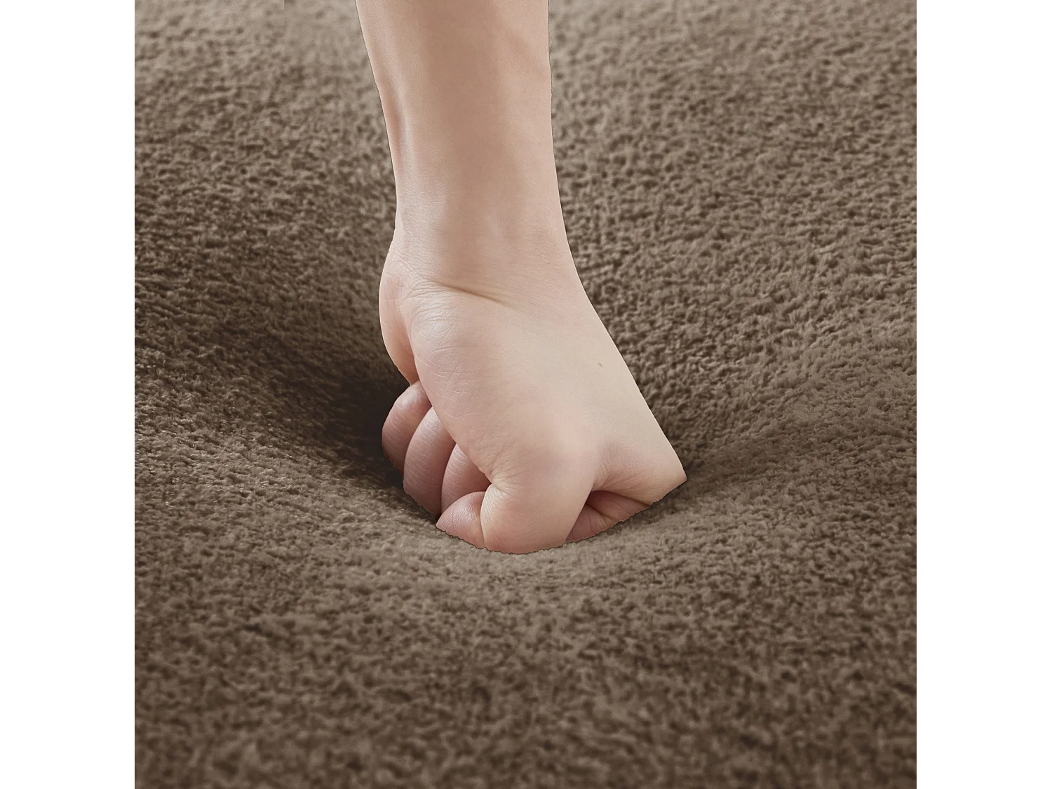 Canapé modulable 4 places 384 cm en velours - Marron