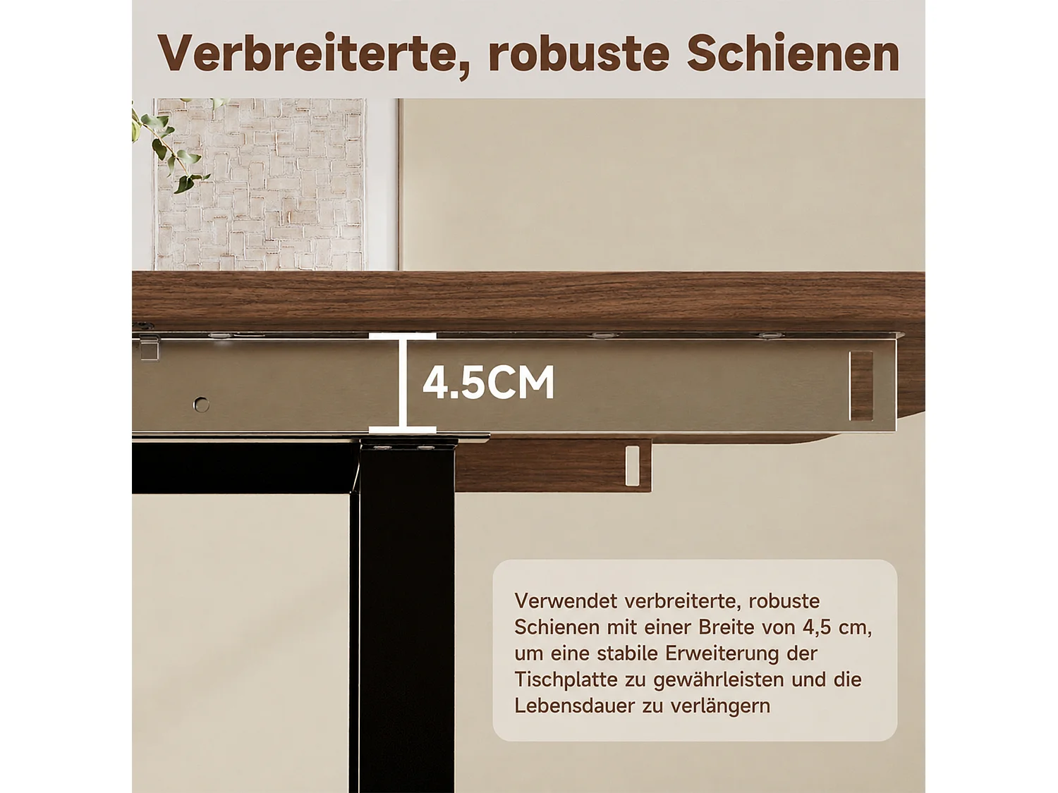 Table à manger rectangulaire extensible 6 à 10 personnes, 3 longueurs 140/180/220 cm – MDF – 140-220 x 80 x 75 cm – Noyer