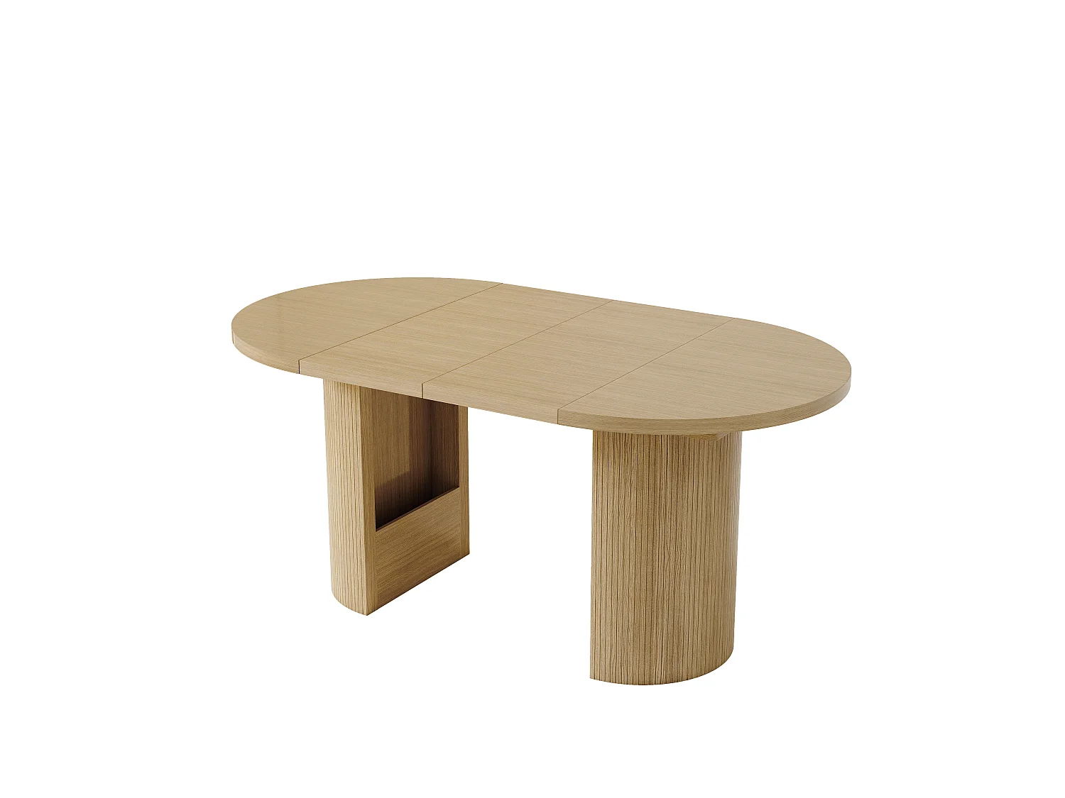 Extendable dining table 90/125/160 x 90 cm - Capacity 4 to 8 people - Thick top - Minimalist style - MDF - Natural