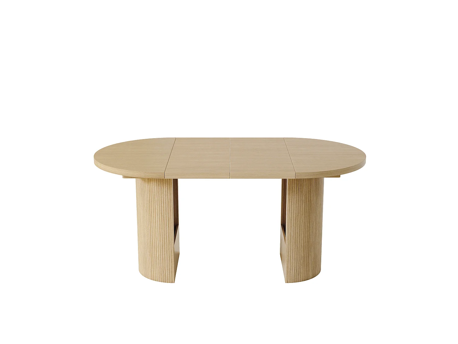 Extendable dining table 90/125/160 x 90 cm - Capacity 4 to 8 people - Thick top - Minimalist style - MDF - Natural