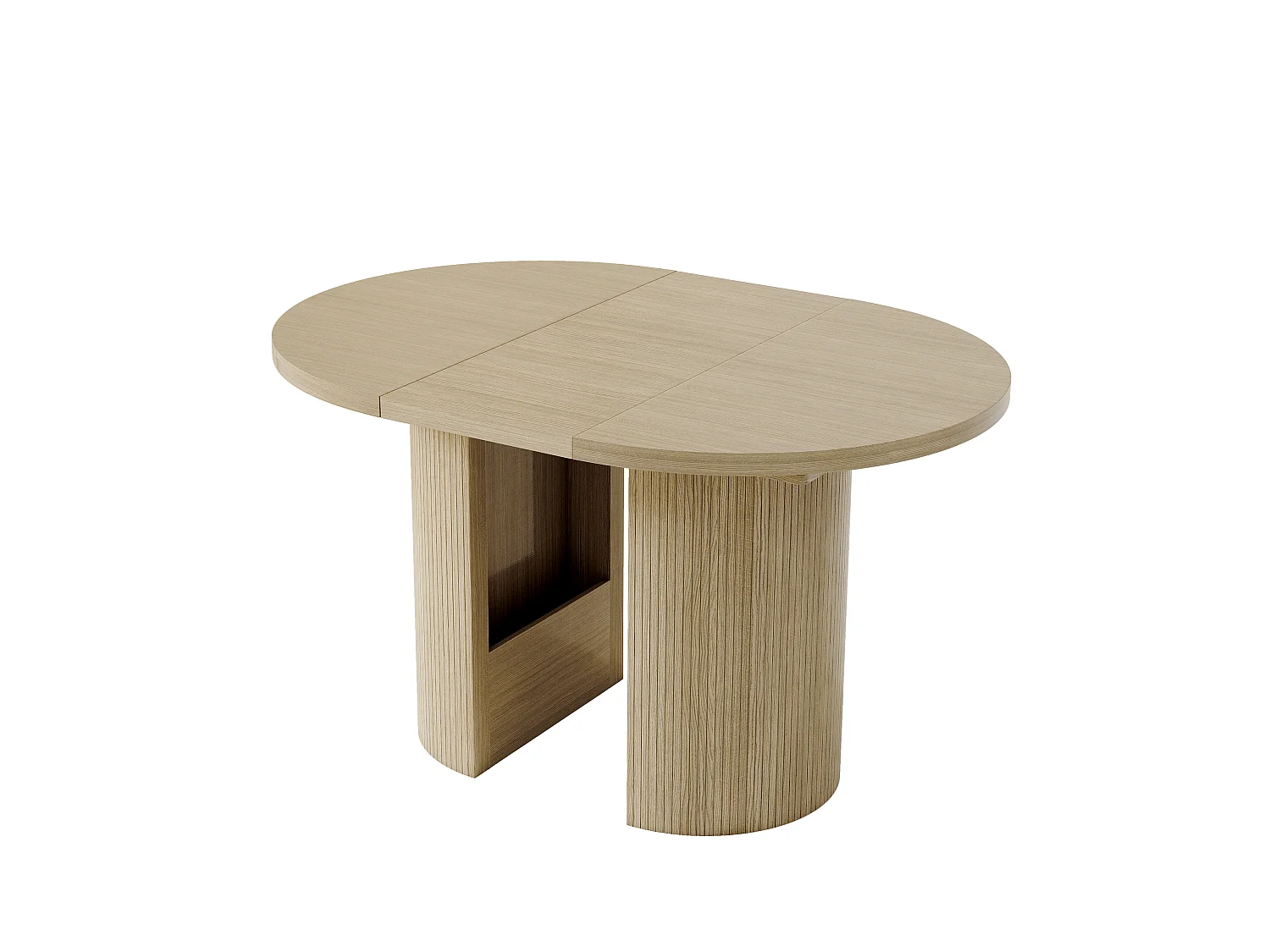 Extendable dining table 90/125/160 x 90 cm - Capacity 4 to 8 people - Thick top - Minimalist style - MDF - Natural