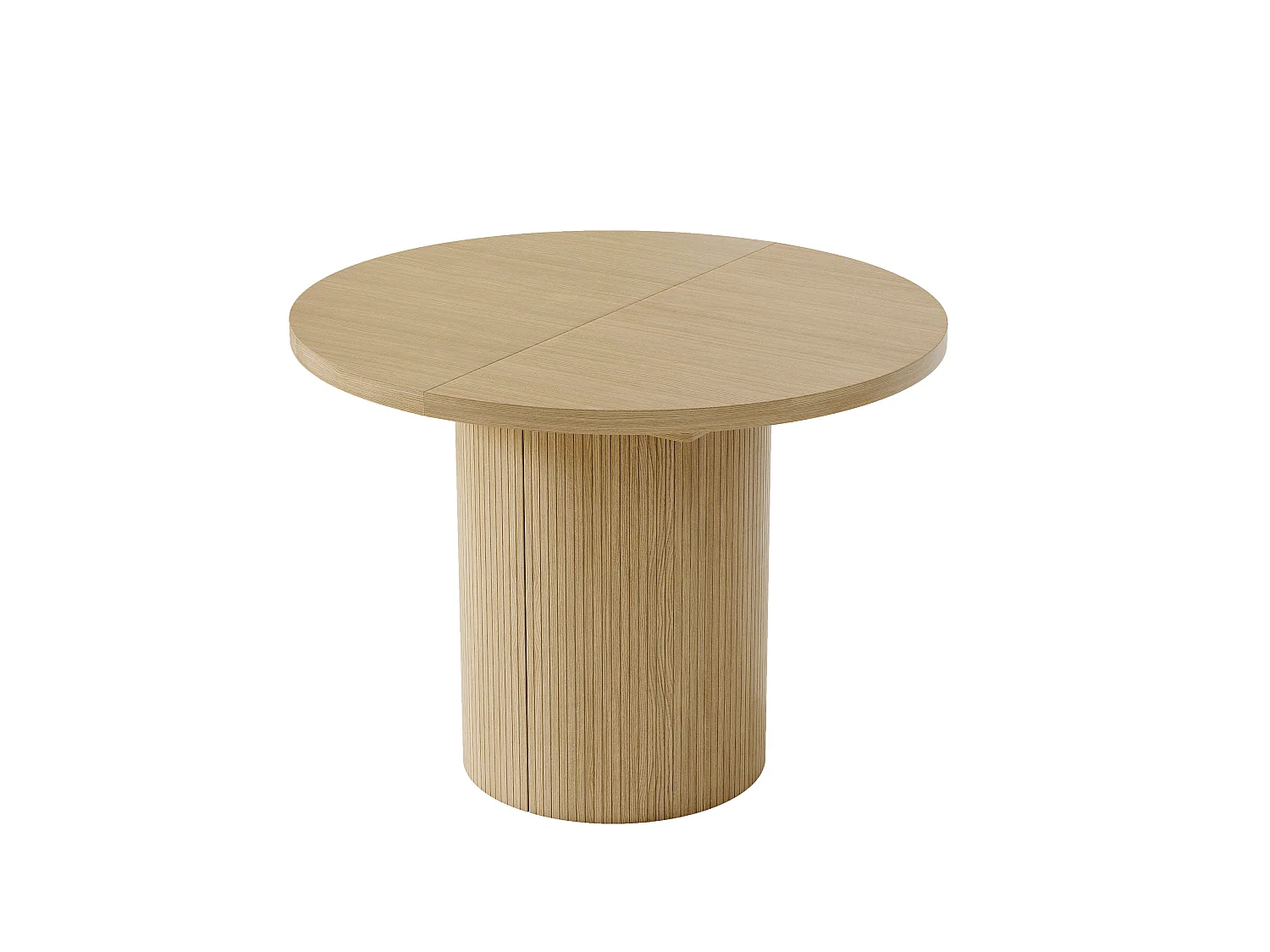 Extendable dining table 90/125/160 x 90 cm - Capacity 4 to 8 people - Thick top - Minimalist style - MDF - Natural