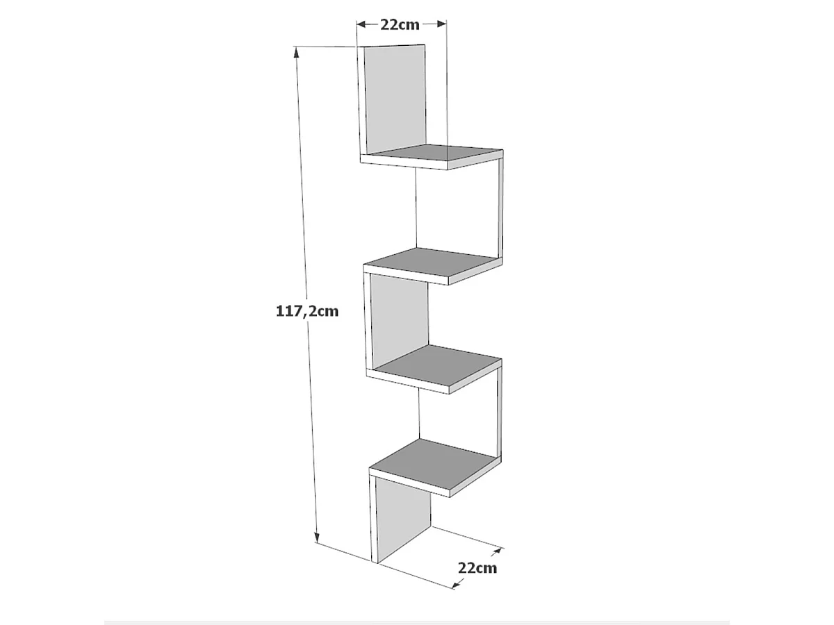 Modern 4-Level Wall Shelf 117cm - NOLIA, Various Colors, Design Style