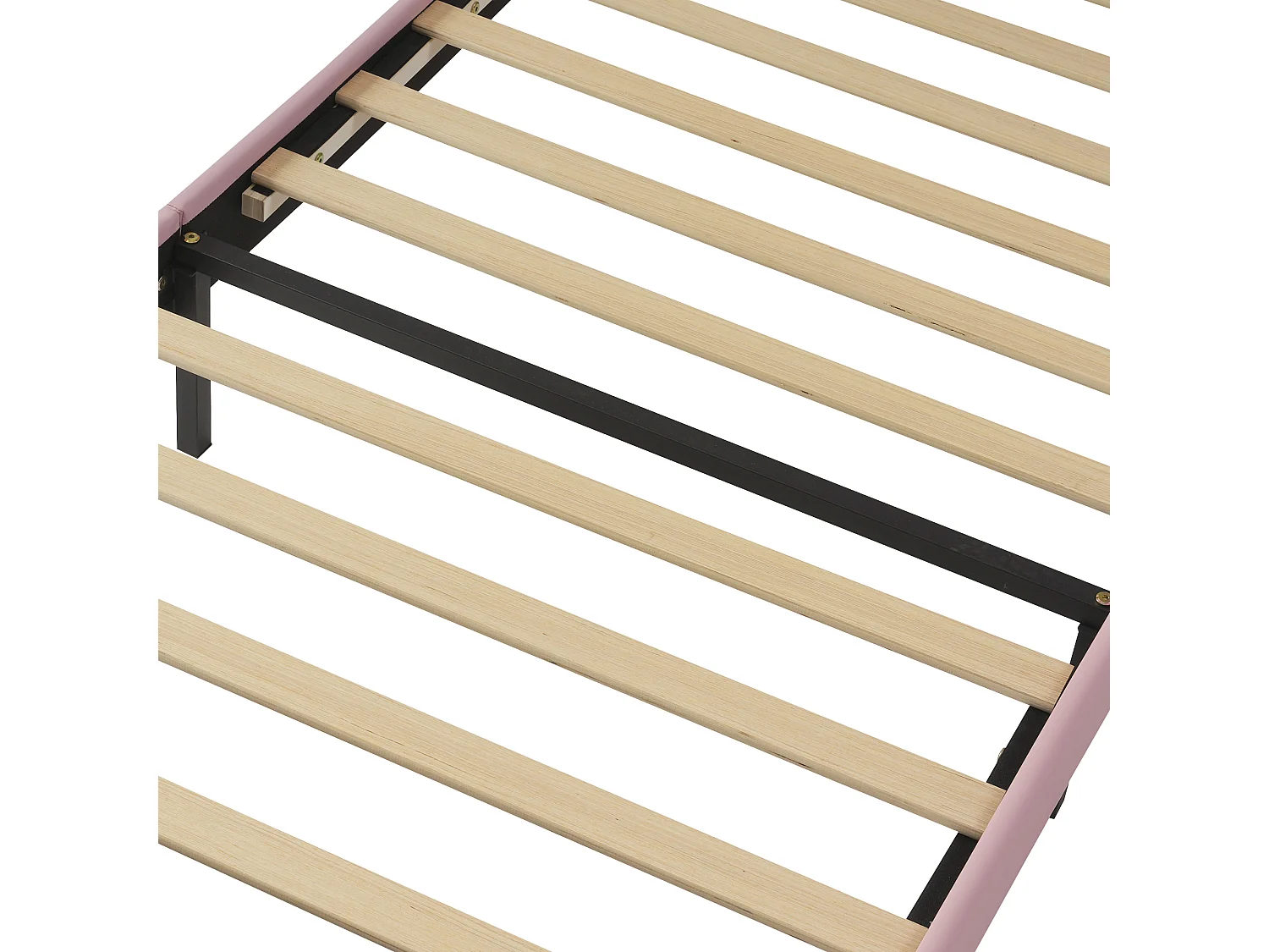 Lit rembourré pour enfants 90x200cm - avec 1 tiroir - tête de lit arc-en-ciel - hauteur de tête de lit réglable - PU - Rose (sans matelas)