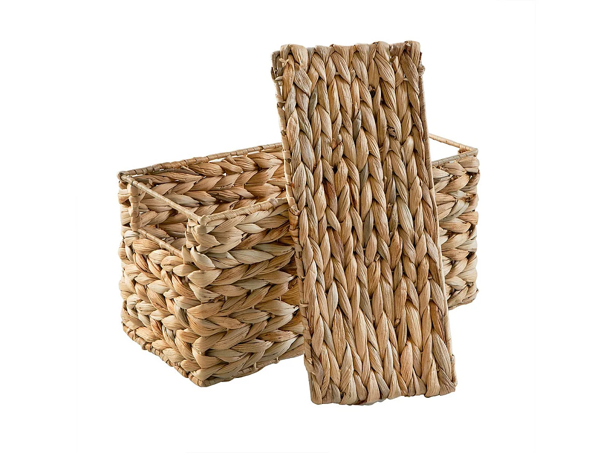Boîte de rangement en jacinthe d'eau petit modèle L34 x H18 cm - MAYA
