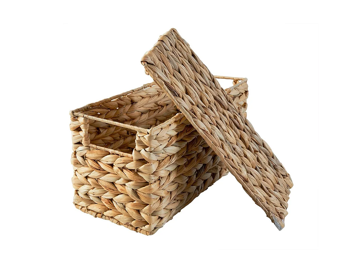 Boîte de rangement en jacinthe d'eau petit modèle L34 x H18 cm - MAYA