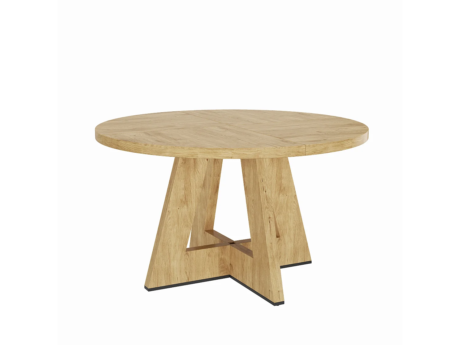 Runder Esstisch für 4 bis 6 Personen, skandinavischer Stil, Tischplatte in Holzoptik – MDF – 120 x 120 x 75 cm – Eiche