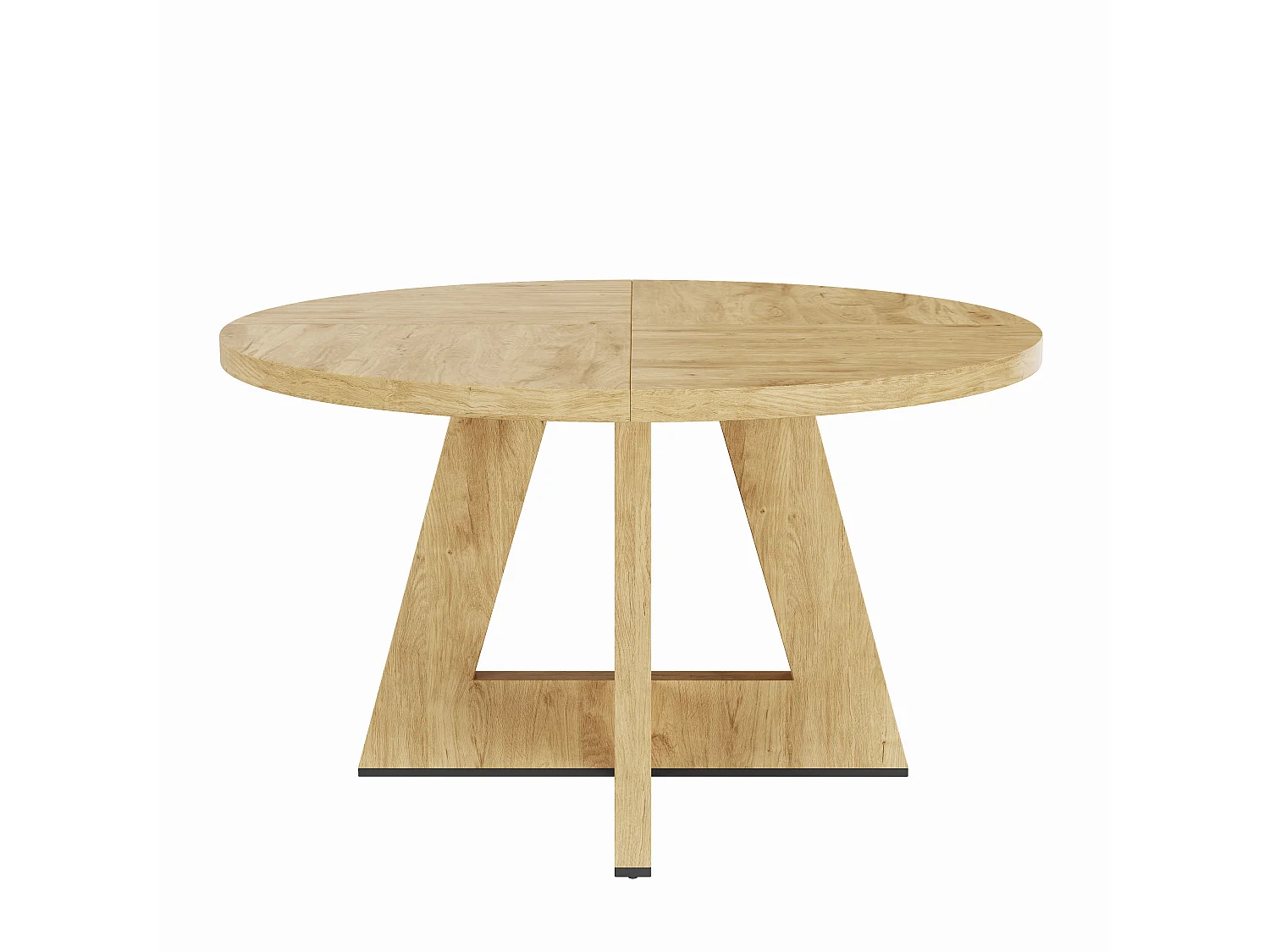 Runder Esstisch für 4 bis 6 Personen, skandinavischer Stil, Tischplatte in Holzoptik – MDF – 120 x 120 x 75 cm – Eiche