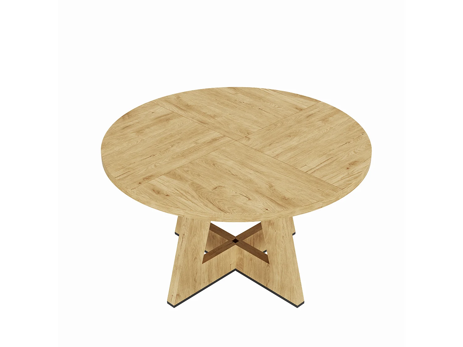 Runder Esstisch für 4 bis 6 Personen, skandinavischer Stil, Tischplatte in Holzoptik – MDF – 120 x 120 x 75 cm – Eiche