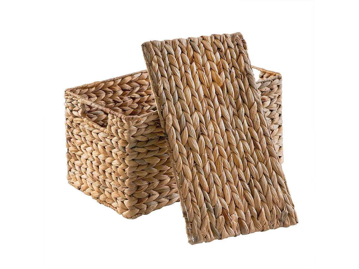 Boîte de rangement en jacinthe d'eau grand modèle L42 cm - MAYA