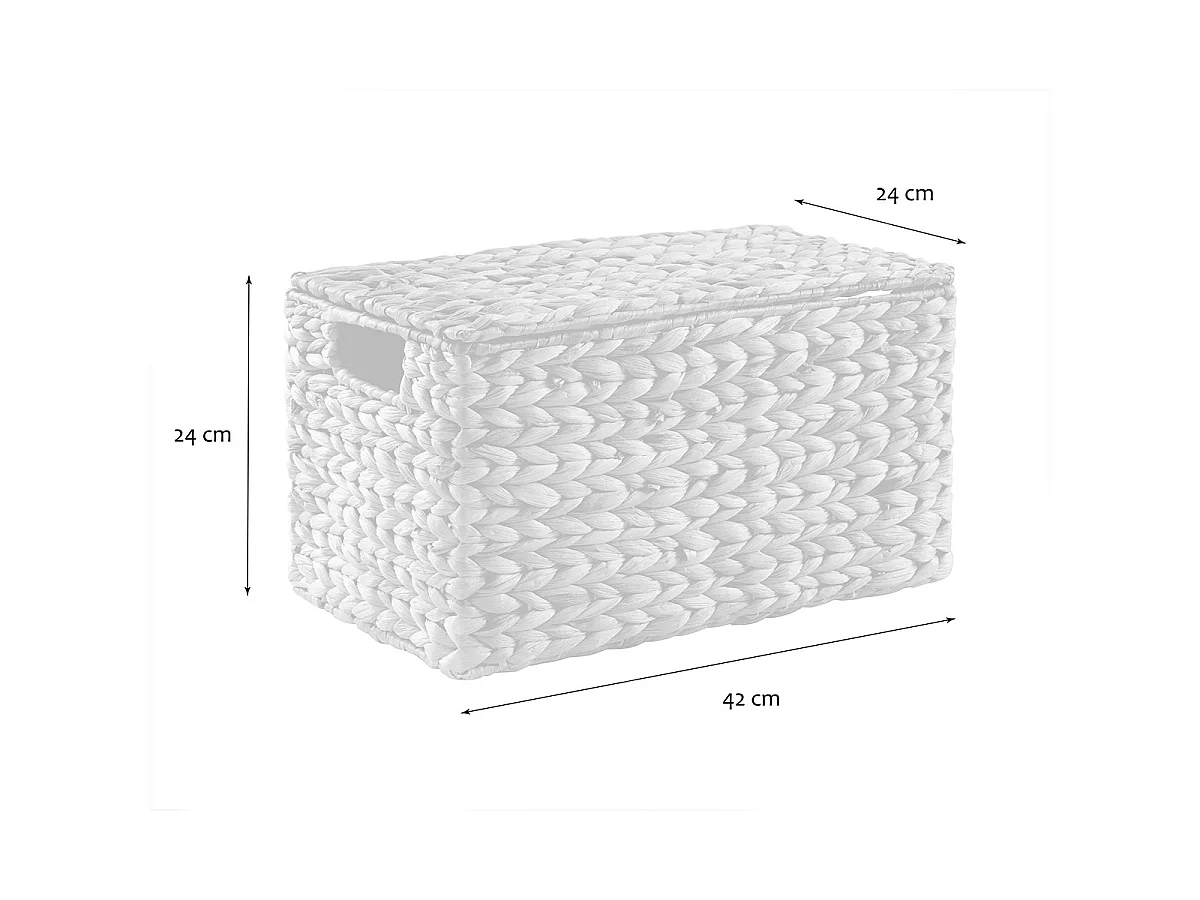 Boîte de rangement en jacinthe d'eau grand modèle L42 cm - MAYA