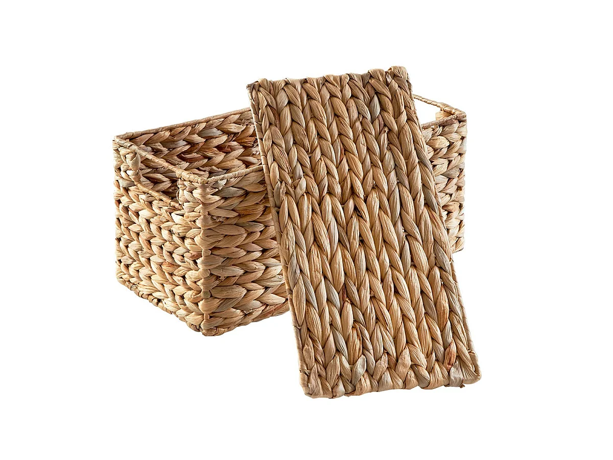 Boîte de rangement en jacinthe d'eau moyen modèle L38 x H20 cm - MAYA