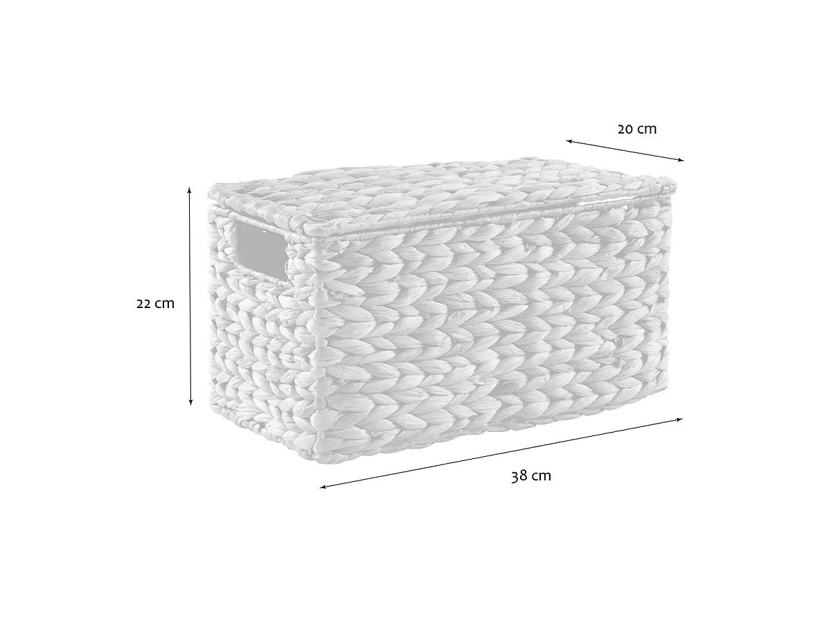 Boîte de rangement en jacinthe d'eau moyen modèle L38 x H20 cm - MAYA