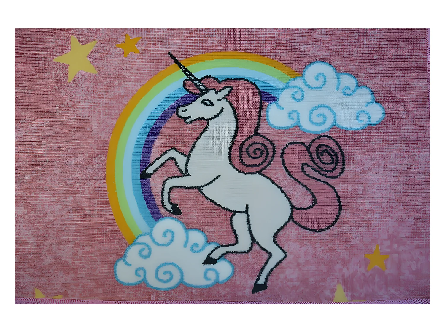 Tapijt voor kinderen UNICORN rozekleuring EENHOORN  150x200 cm