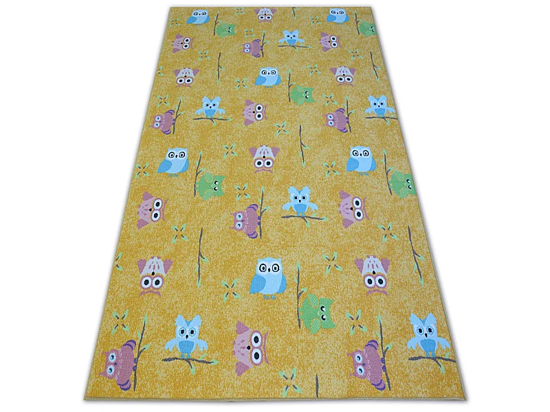 Tappeto per bambini OWLS giallo GUFI GUFFETTI 170x230 cm