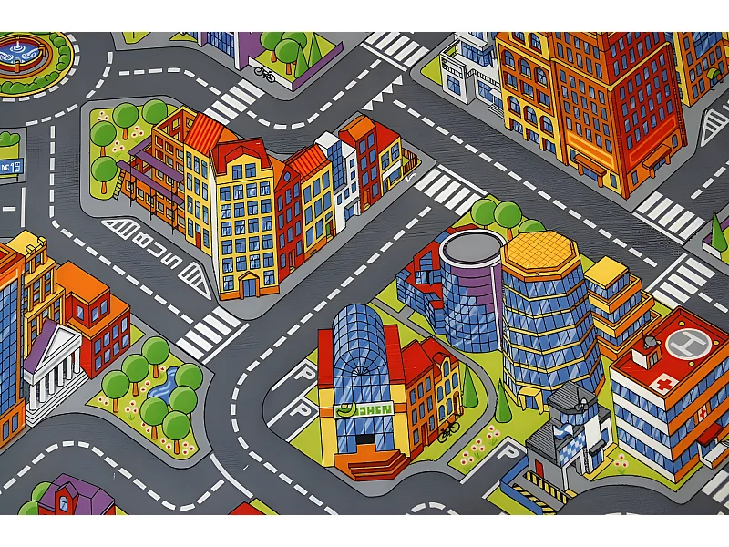 Tapis enfant RUELLES BIG CITY GRANDE VILLE gris 200x250 cm