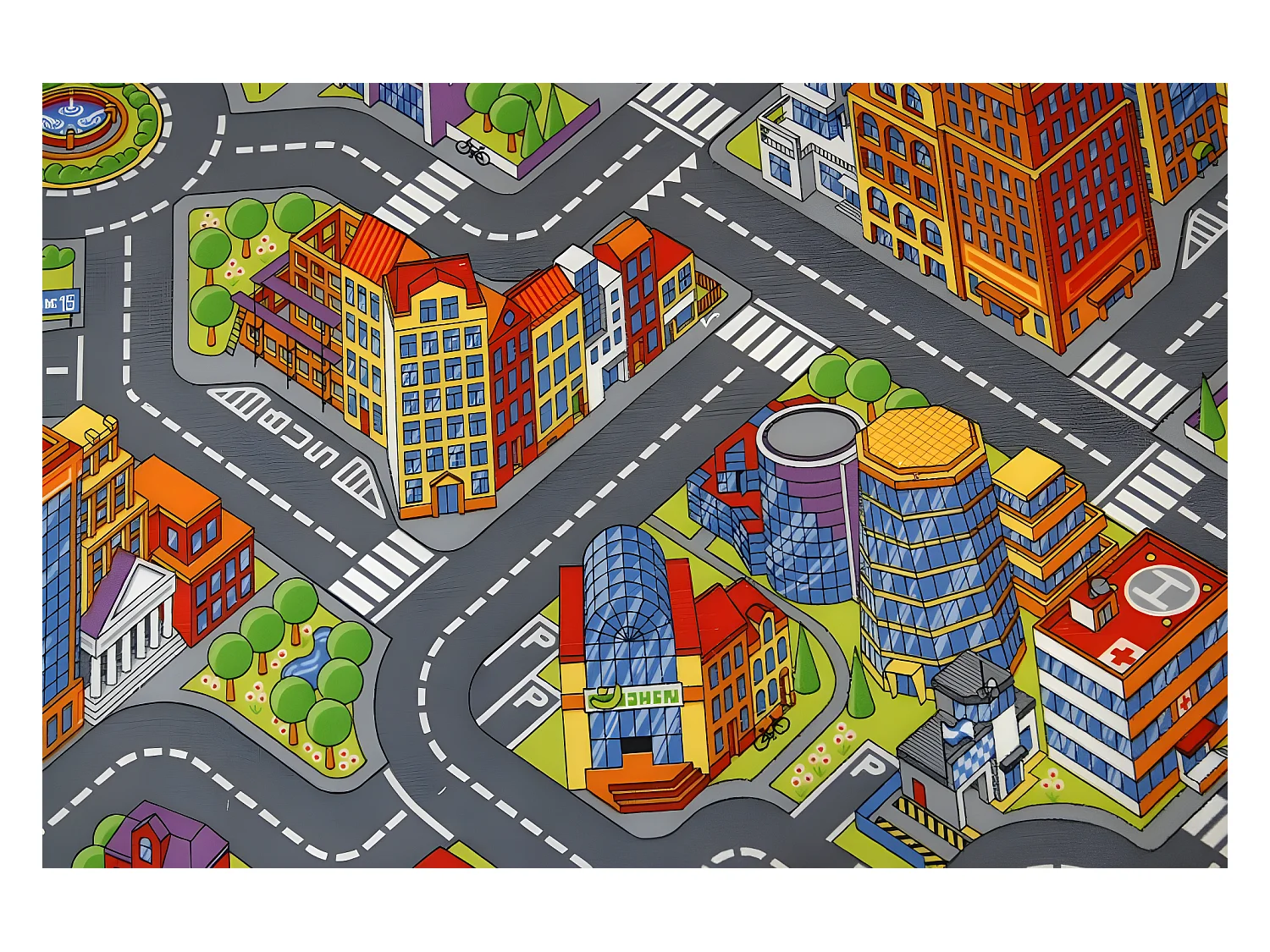 Tapis enfant RUELLES BIG CITY GRANDE VILLE gris 200x250 cm