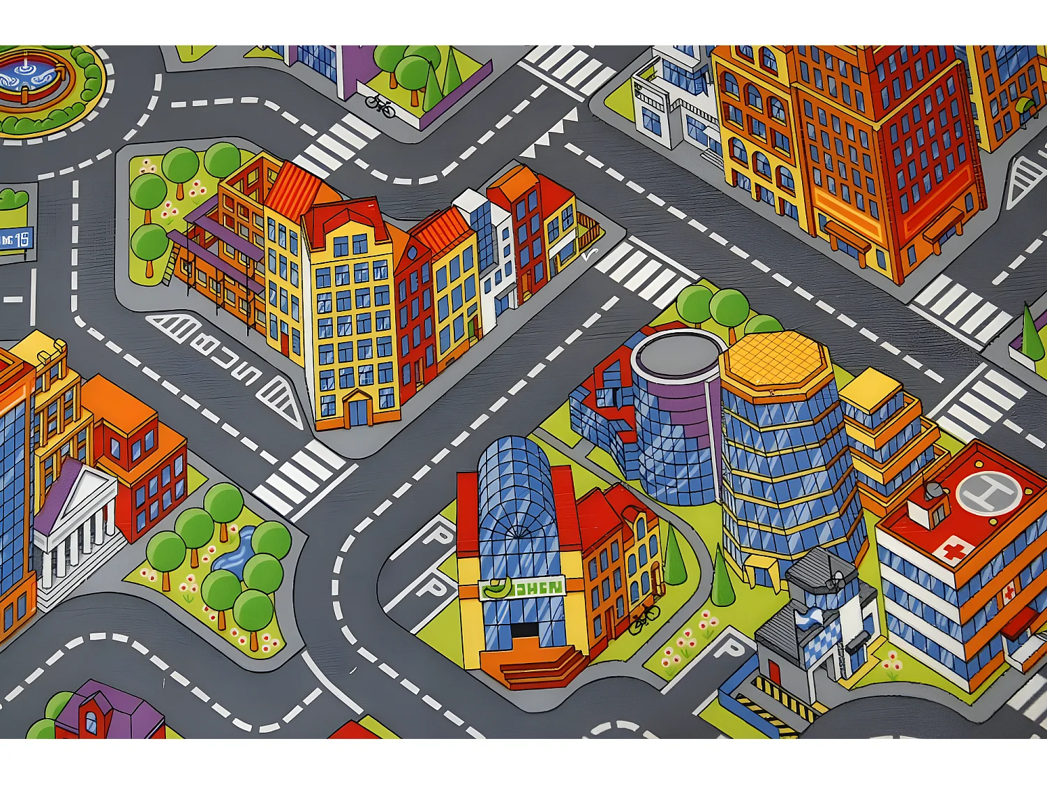 Tapis enfant RUELLES BIG CITY GRANDE VILLE gris 200x250 cm