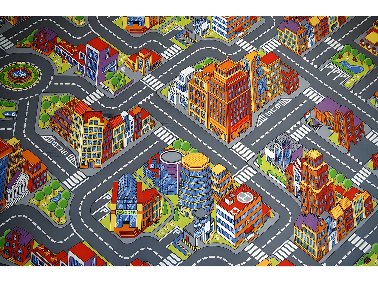 Tapis enfant RUELLES BIG CITY GRANDE VILLE gris 200x250 cm