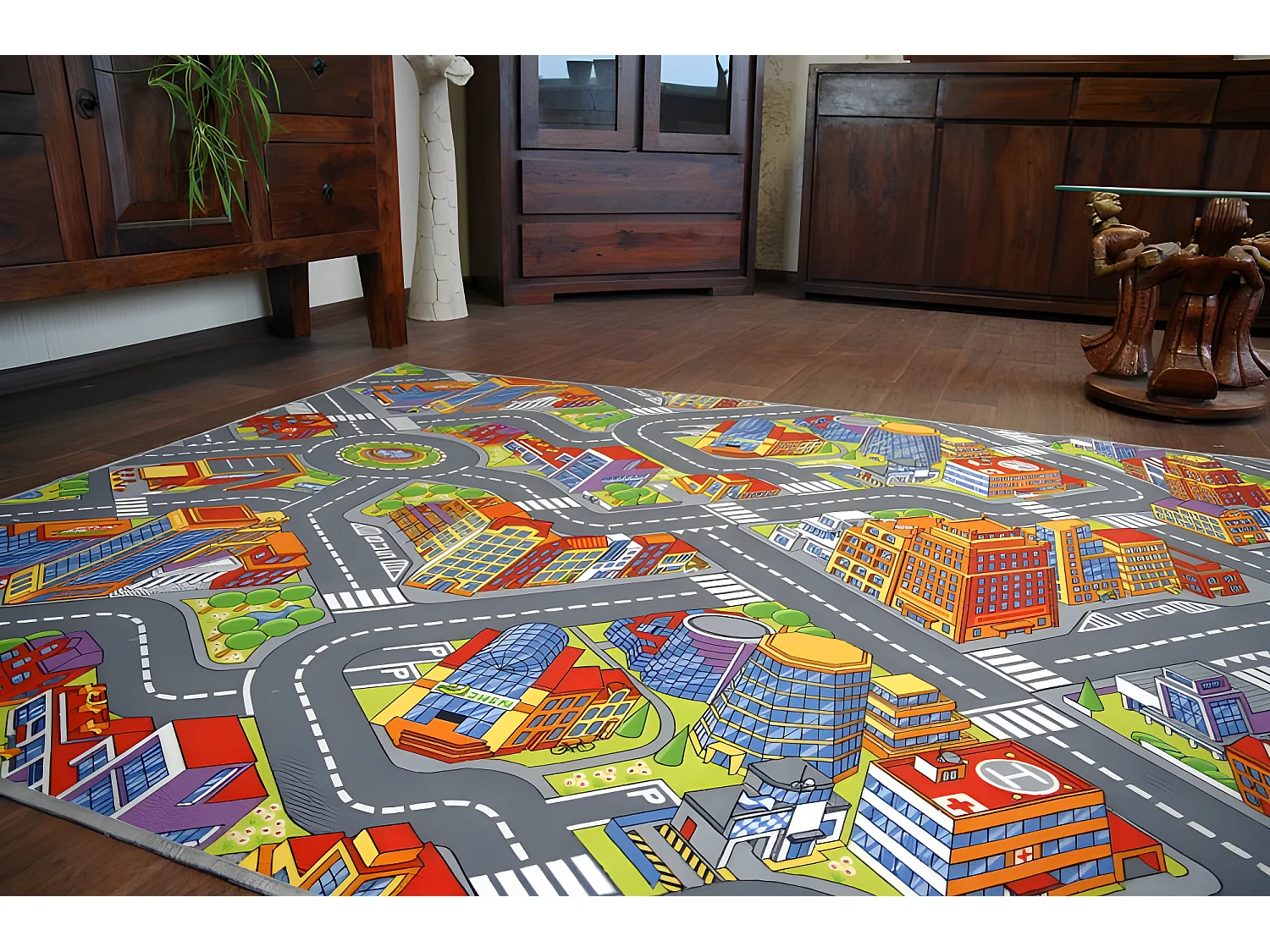 Tapis enfant RUELLES BIG CITY GRANDE VILLE gris 200x250 cm