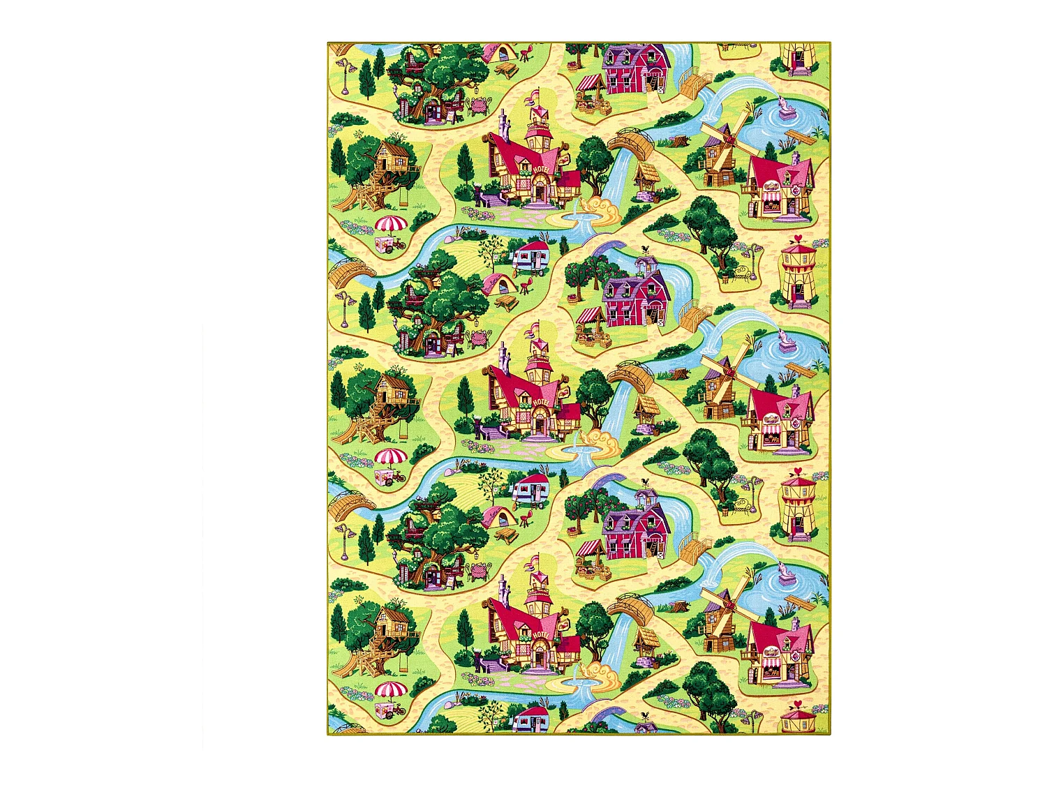 Tapis enfant CANDY TOWN VILLAGE SUCRÉ pour les enfants des rues ville 100x150 cm