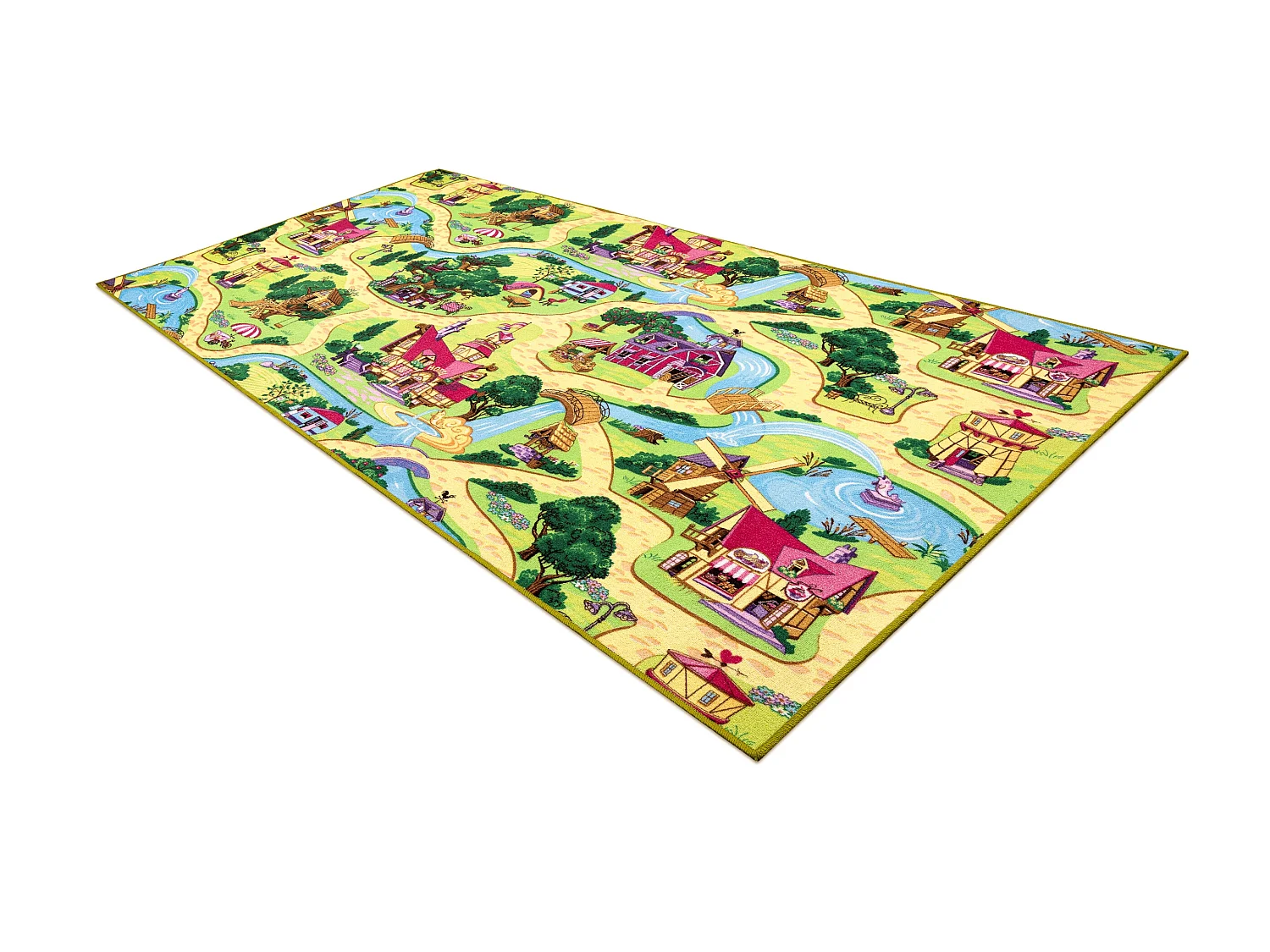 Tapis enfant CANDY TOWN VILLAGE SUCRÉ pour les enfants des rues ville 100x150 cm