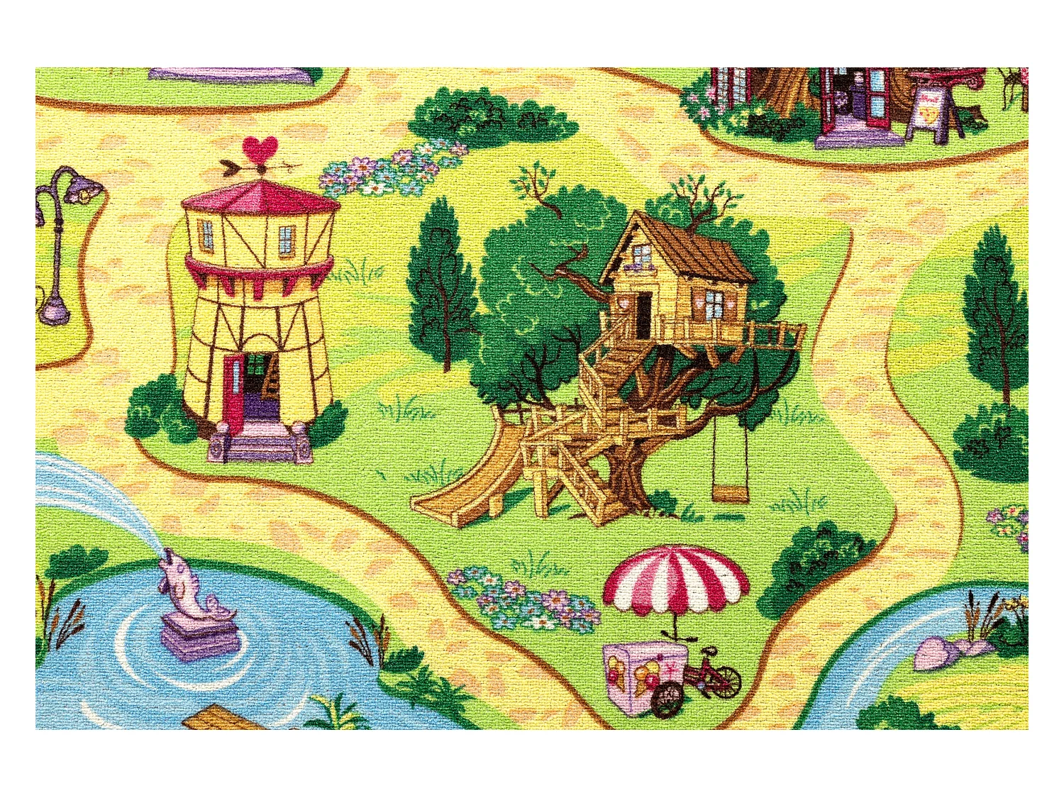 Tapis enfant CANDY TOWN VILLAGE SUCRÉ pour les enfants des rues ville 100x150 cm