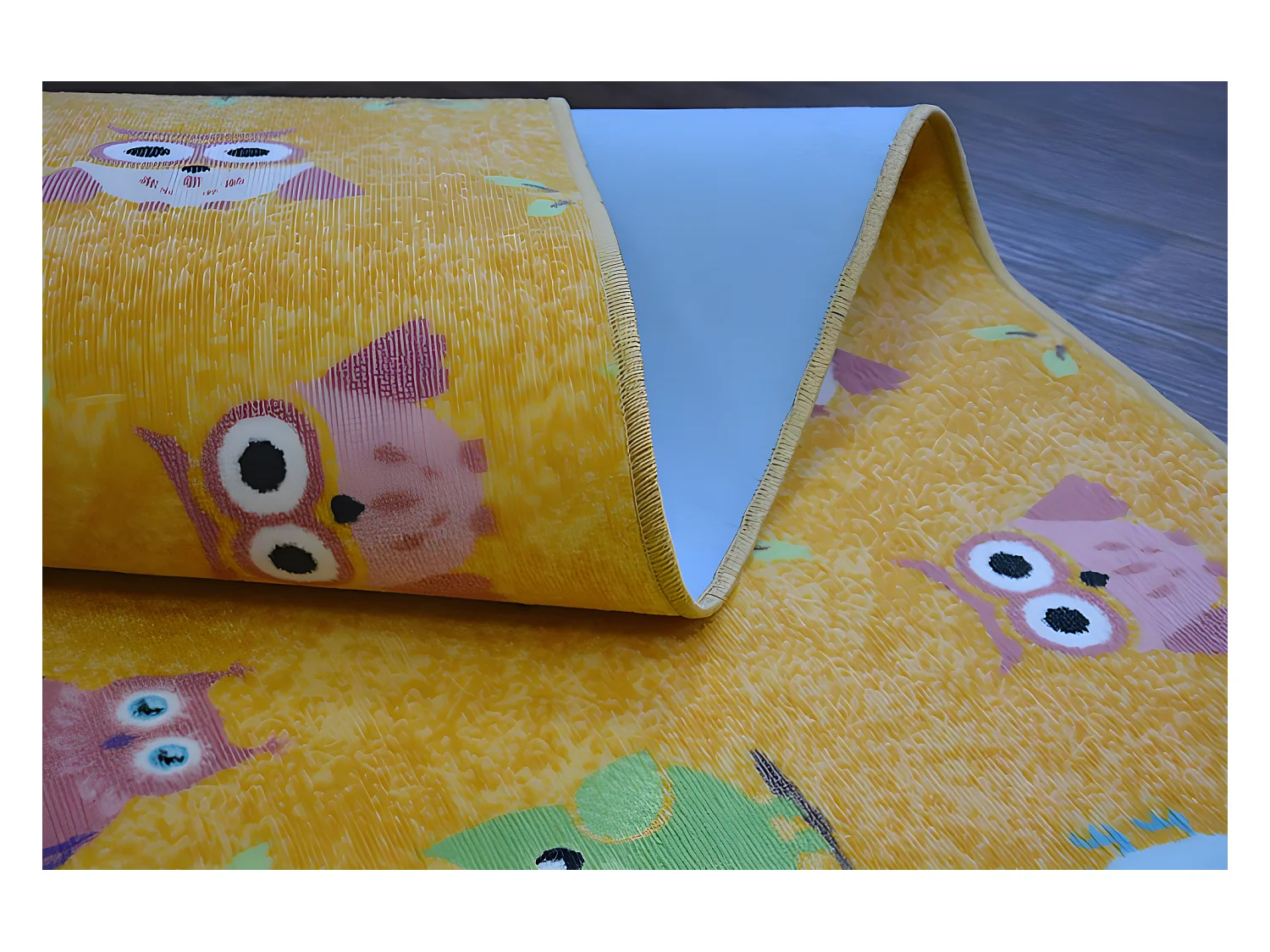 Tapis enfant OWLS jaune HIBOUX PETITS HIBOUX 200x450 cm