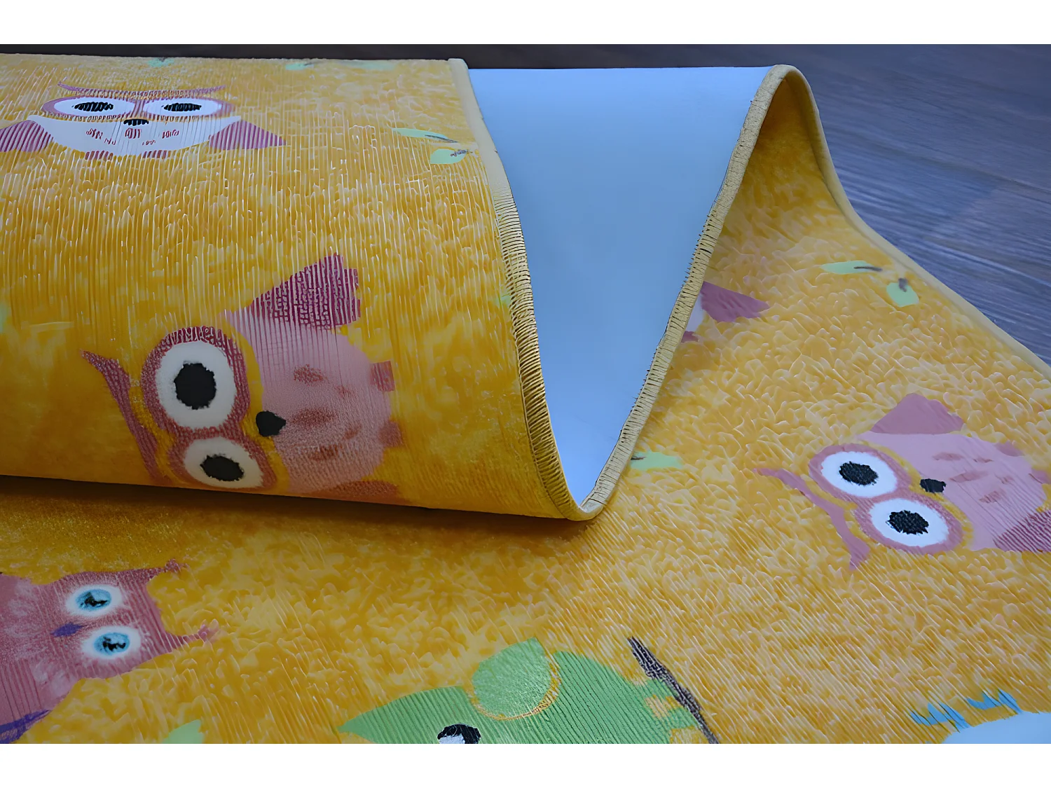 Tapis enfant OWLS jaune HIBOUX PETITS HIBOUX 100x150 cm