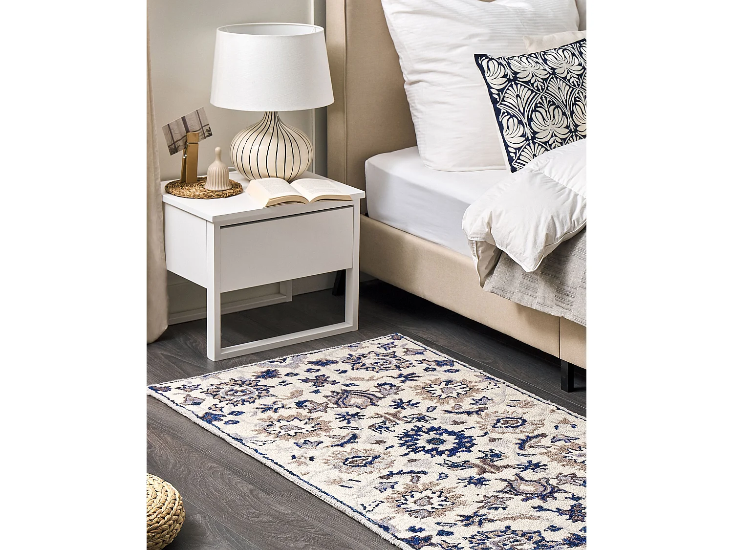 Vloerkleed vintage beige/blauw 80 x 150 cm KUMRU