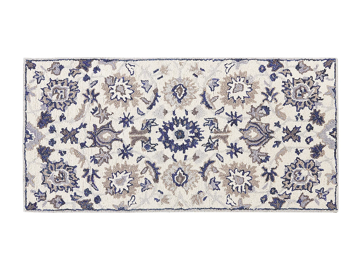 Vloerkleed vintage beige/blauw 80 x 150 cm KUMRU