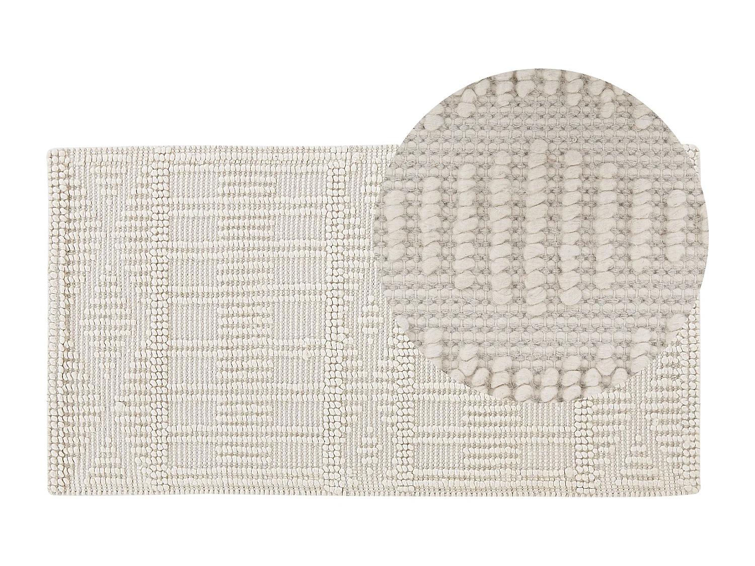 Tappeto lana beige chiaro 80 x 150 cm LAPSEKI