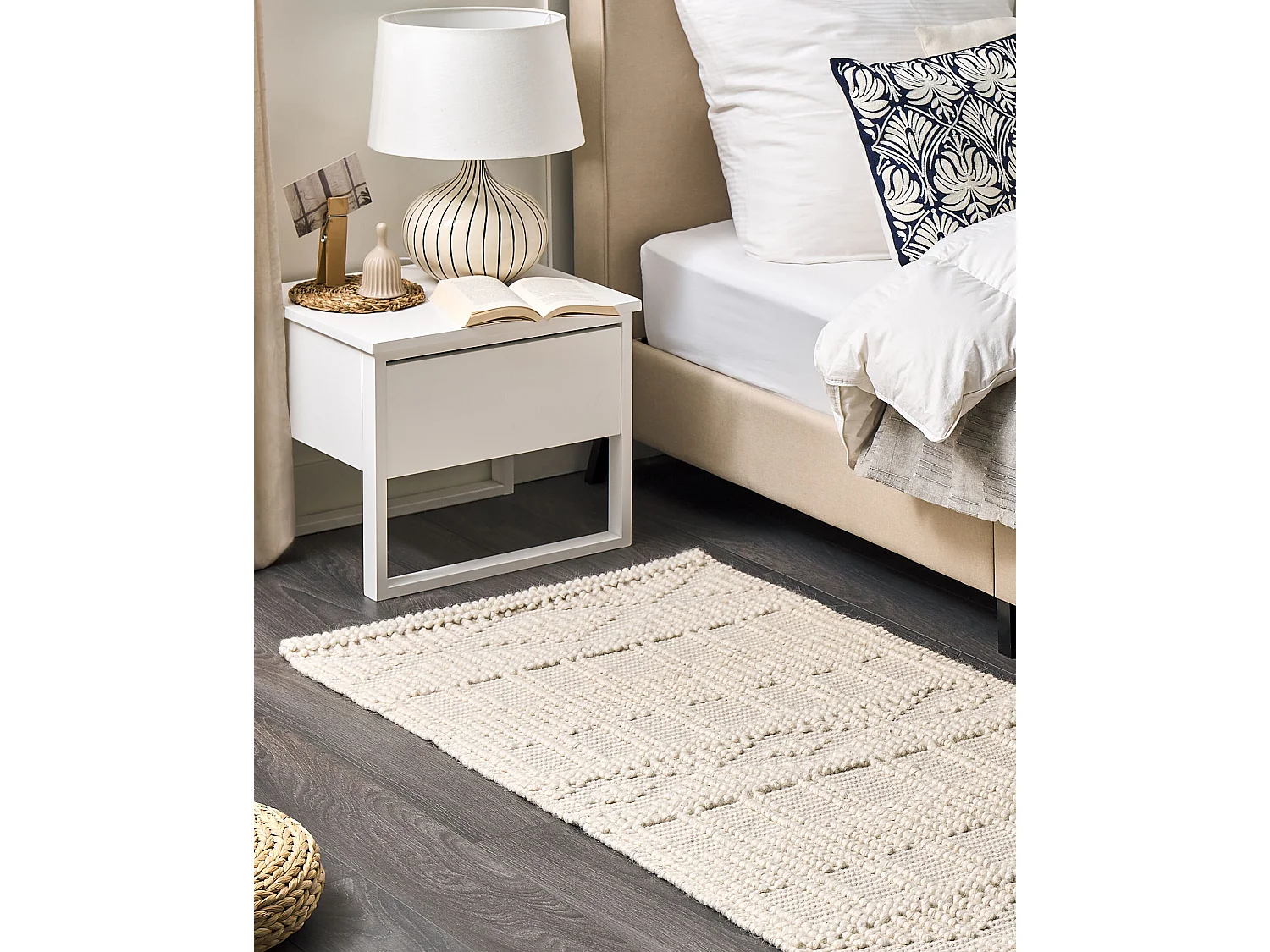 Tappeto lana beige chiaro 80 x 150 cm LAPSEKI