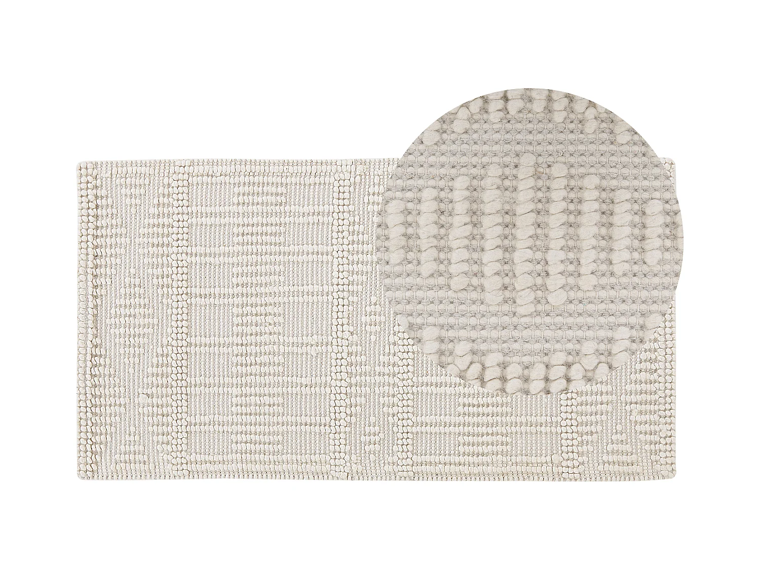 Vloerkleed wol lichtbeige 80 x 150 cm LAPSEKI