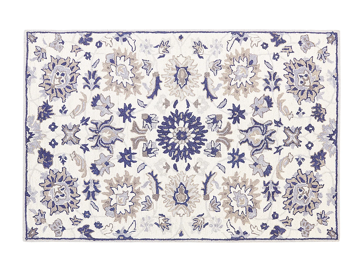 Dywan wełniany 160 x 230 cm beżowo-niebieski KUMRU