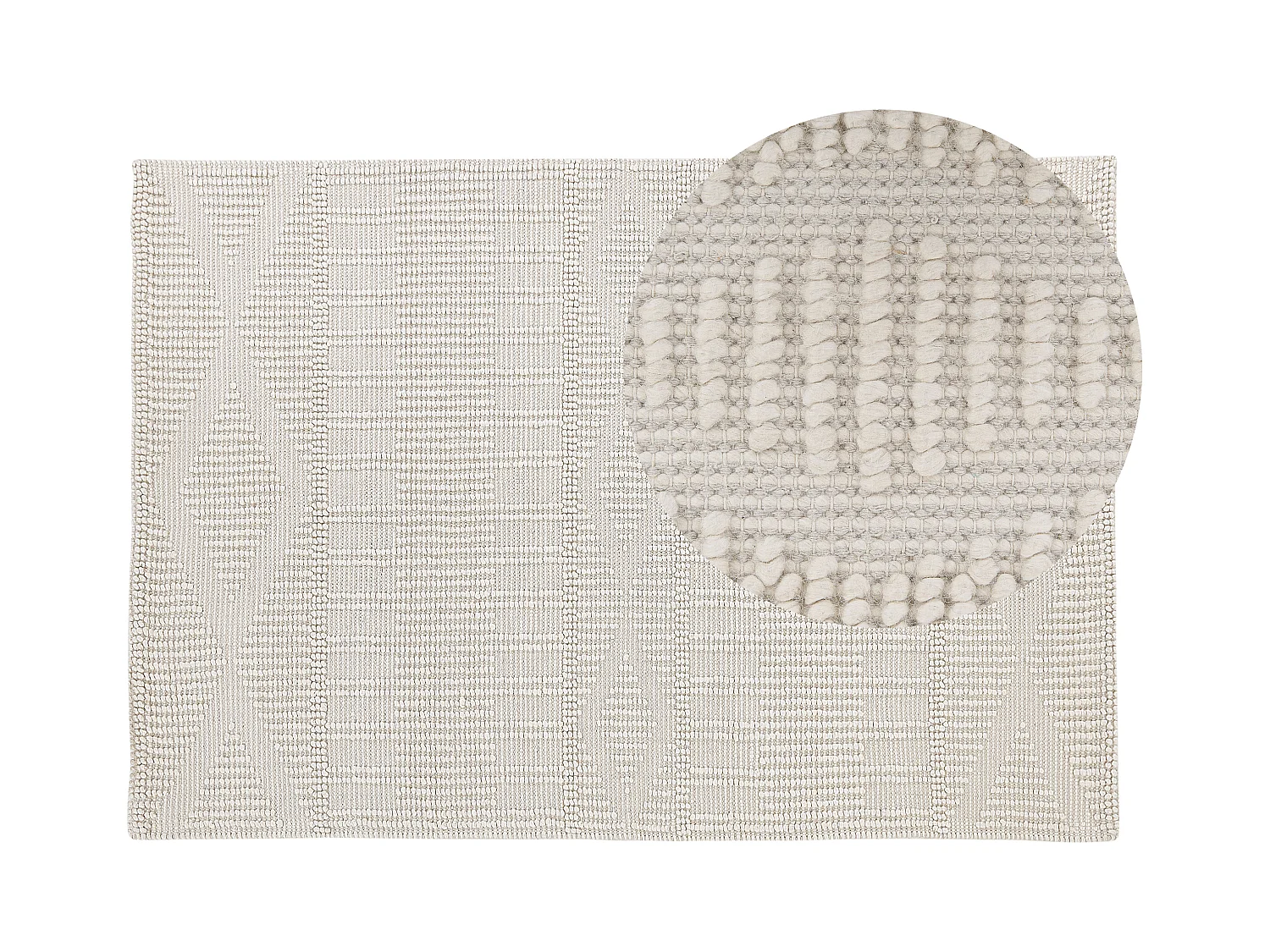 Vloerkleed wol lichtbeige 140 x 200 cm LAPSEKI
