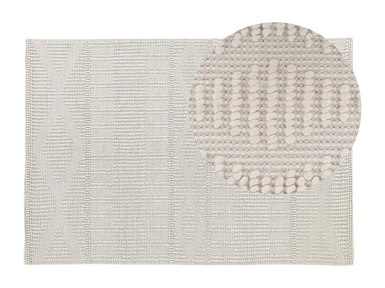 Vloerkleed wol lichtbeige 140 x 200 cm LAPSEKI